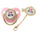 Portable Pink Baby Pacifier - Built-in Silicone Closed Loop Design for Home Use - Buy Online on GoSupps.com