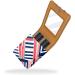 Travel Lipstick Organizer Case - Portable Makeup Bag with Mirror - Blue & Red Stripes - Ideal for International Shipping - Buy Online on GoSupps.com