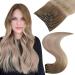 Easyouth Balayage Clip in Hair Extensions Real Human Hair Double Weft Clip in Extensions Brown to Blonde Ombre Hair Extensions Clip in 22 Inch 120g 7Pcs 22" 2-7Pcs Clip #8/60/18