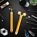 2-in-1 24k Gold Electric Face Massager Kit | 3D Roller & T-Shaped Skin Care Tools - Buy Online on GoSupps.com