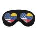 Venezuela USA Flag Heart Sleep Mask Eye Cover for Sleeping Blindfold with Adjustable Strap Blocks Light Night Travel Nap for Men Women