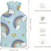 Stars Rainbow Hot Water Bottle with Plush Cover Hand Warmer for Adults & Kids 26.5x15.3cm Ideal for Cold Nights & Comfort - Buy Online on GoSupps.com