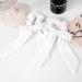 White Velvet Bow Hair Scrunchies Set - 2PCS Hair Ribbon Tie Elastics for Women and Girls - Buy Online on GoSupps.com