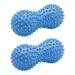 Stinge massage ball peanut shape hand-foot massage device deep fabric muscle relaxation roller 2 pieces blue spiky peanut ball massage erd nuts spiky massage roller