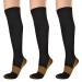 IKFashoni compression stockings women and men 3 pair 15-20mhg knee socks compression socks reduce leg pain support stockings for running sports relaxation blood circulation flight black L-XL