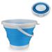 Twilight Garage 10L Collapsible Silicon Plastic Bucket Foldable Tub for Water Fishing Camping Gardening Cleaning Kitchen Car Cleaning Indoor/Outdoor Use(Blue)