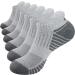 Ruixue sneaker socks men 43-46 6 pairs of socks women35-38 39-42 47-50 breathable sports socks cotton short running socks with terry sole anti-slip comfortable short socks 39-42 gray-6 pair