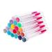 PACKOVE 20 Pi ces Ensemble de tubes de brosse cils fouetter mascara tube baguettes Bagues de mascara r utilisables brosse cils tube vide fibre artificielle Colorful Couleurs assorties