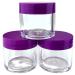 Beauticom 12 Piece Clear Acrylic Round Jars with Flat Top Lids - Perfect for Creams Lotions Makeup and Samples (Purple - Buy Online on GoSupps.com