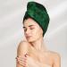 Green Leave Fern Microfiber Hair Towel - Super Absorbent Coral Velvet Wrap for Women | Quick Dry Cap for Long Curly & Thick Hair - Buy Online on GoSupps.com