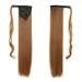 Ponytail Extension Human Hair - 61 cm Remy Clip-In Wrap Around Extensions for Women in Dark Brown - Buy Online on GoSupps.com