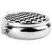 Houndstooth Black Mini Round Pill Box | 3 Compartment Travel Pill Organizer | Portable Medicine Case for Home & Office - Buy Online on GoSupps.com