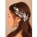 Kercisbeauty Silver Flower Leaf Pearl Headband and Earrings Set for Wedding Brides Bridesmaid Women Girls Prom Hair Accessories Set - Buy Online on GoSupps.com