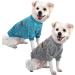 Hualisiji dog sweater Small dog chihuahua sweater dogs hoodie dogs knitting sweater warm and light with a soft texture elasticity easy to wear (blue+gray xxl) 2PCs blue+gray xxl