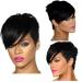 Fashion wig lady wig wig Rihanna black short straight hair high temperature silk wig