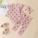 Cow Letter Print Ruffled Baby Girls Clothes Set | Infant Outfits 6-9 Months | Pink Hearts | Perfect Gift - Buy Online on GoSupps.com