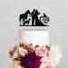Mr & Mrs Cake Topper Bride and Groom with Cat Dog Horse Silhouette Wedding Party Decorations Black Glitter - Buy Online on GoSupps.com