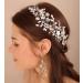 Xerling Wedding Flower Hair Vine - Silver Crystal Bridal Hair Piece with Rhinestone Pearl Accents - Buy Online on GoSupps.com
