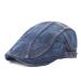 Quanhaigou Unisex Denim Newsboy Hats Flat Ivy Gatsby Cabbie Driving Berets Hat Cotton Dad Cap for Men Women Jean Blue