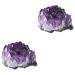 FOMIYES 2pcs Natural Crystal Cluster Crystals for Crafts Purple Gems Natural Minerals Desktop Bare Stone