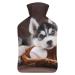 Baseball Husky Hot Water Bottle With Cover Plush Bed Bottle Hand Warmer For Adults And Children 26.5X15.3cm