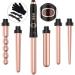 Lockenstab with different attachments Set - Bestope Pro 6 in 1 curly bars large and small curly curling wall ceramic curly iron with glove pink gold 9-32mm pinkold 6 in 1