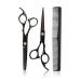 Qukaim Barber Cutting Scissors Kit Hairdressing Shears Set Incisive Stainless Steel Professional Haircut Scissors Kit for Barber Black 6.7in