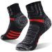 RANDY SUN Waterproof Socks, Unisex Cycling/Hunting/Fishing/Running Ankle Socks 1 Pair Deal-1 Pair-black&red-waterproof Ankle Socks Large