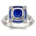 925 Sterling Silver Natural Sapphire Ring Cut Round Cubic Zirconia Classic Promise Ring CZ Cocktail Ring Eternity Engagement Wedding Ring Women Fits Her Size 6-10 587 (8)