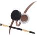 Milani Stay Put Brow Color - Dark Brown (0.09 Ounce) Vegan, Cruelty-Free Eyebrow Color that Fills and Shapes Brows Dark Brown 2 Piece Set