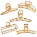 5 pieces of hair clips find top metal hair clips long hair clips fashionable hair accessories large hair clips for thick hair (gold 5 styles)