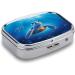 Pill Box Turtle Blue Water Print | 2 Compartment Portable Pill Organizer | Decorative Metal Medicine Case for Pocket & Purse - Buy Online on GoSupps.com