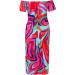 Briskorry V-Neck Floral Summer Dress - Elegant Bustier Festival Dress with Ruffled Hems & Moored Sleeves | Vintage XL Hot Pink Party Dress - Buy Online on GoSupps.com