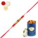 Ghasitaram Gifts Rakhis Online for Brother- Nbh-226 Rakhi Thread with 100 GMS of Dryfruits Mix Can Rakhi Set with 100 gms of Dryfruits Mix Can