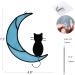 BOXCASA Cat Decor | Blue Moon Suncatcher Cat Memorial | Stained Glass Window Hanging - Buy Online on GoSupps.com