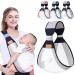 HINATAA Breathable Baby Sling Adjustable Baby Carrier Baby Carrier Wrap Quick Dry Thick Shoulder Straps for 0-36 Months Baby (Grey b)