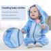 TMEOG Baby Rompers: Animal Print Zipper Hooded Jumpsuit, Unisex 12-18 Months, Blue Star - Buy Online on GoSupps.com