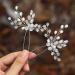 Casdre Crystal Bride Wedding Hair Pins Silver Rhinestone Bridal Hair Pieces Pearl Hair Accessories for Women and Girls (Pack of 2)