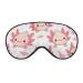 Soft Blackout Eye Mask for Sleeping with Adjustable Straps Cartoon Axolotl Pink Sleep Mask for Women No Pressure Eye Mask for Travel