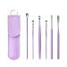 Innovative Spring Earwax Cleaner Tool Set 6Pcs 360 Spiral Design Earwax Removal Tools Ear Wax Removal Kit Ear Cleaning Kit With Storage Bag Lancing Device (Purple One Size) One Size Purple