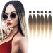 Pre-stretched Braiding Hair 26 inch 6 Packs Professional Kanekalon Synthetic Fiber Crochet EZ Braids Yaki Texture Braiding Hair Extensions (1B/27/613) 26 Inch (Pack of 6) T1B/27/613