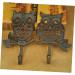Alipis Wall Hanging Hooks Wall Hook Towel Hanger Owl Shape Hook Cast Iron Hook Coat Hook Wrought Iron medium As Shown - Buy Online on GoSupps.com