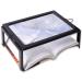 Magnifier with Light 3X Full-Page Magnifying Glass A4 Rectangular Hands-Free Foldable Rectangular with 4 Lights LED Magnifying Glass Used for Reading Small Print Books Newspapers Vision