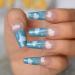 Starry Night Blue Ombre Press-On Nails | Cloud Pattern & Glitter | 24pcs Set - Shop Internationally - Buy Online on GoSupps.com