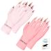 Saviland Anti U V Gloves for Nails - 2 Pairs UPF200+ High-tech U V Gloves for Gel Nails Professional U V Protection Gloves for Gel Manicures Fingerless Gloves Hand and Skin Protector (Pinks/Nudes) 06-Pinks/Nudes