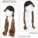 Black Baseball Hat with Hair Attached Wigs Curly Body Wave Synthetic Hairpiece Cap Hair Extensions for Women (16" Light Brown) 16"-Body Wave Light Brown - Buy Online on GoSupps.com