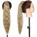 20 Inch Ash Blonde Synthetic Curly Wrap Around Ponytail Extension - Long Wavy Hairpiece for Magic Yaki Ponytail and Corn Wave Ponytail - Buy Online on GoSupps.com