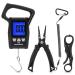 KastKing Fish Scale, Fishing Pliers and Lip Grip Combo, 7 Stainless Steel Pliers, 2.5 Display WideView Fishing Scale, 110 LBs/50 Kg, Waterproof and Floating Split Ring Plier and Fish Scale Combo