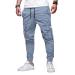 Elegancity Mens Cargo Trousers Casual Jogger Work Pants Regular Fit Drawstring Sweatpants Sports Bottoms with Pockets (38-46) 32 A-sky Blue