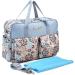 Kamay's Waterproof Mummy Shoulder Diaper Bag - Blue Dandelion | Large, Light Weight, Chic Nappy Changing Tote/Messenger Bag with Changing Mat - Buy Online on GoSupps.com